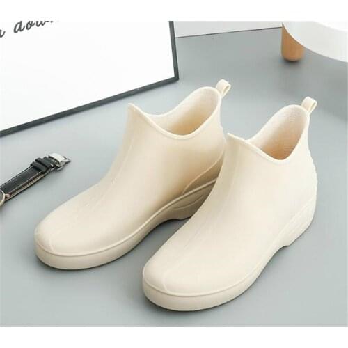 Fashion Women Rain Boots New Japanese Casual Wild PVC Ankle Boots Non-Slip Wearable Water Boots Frosted Work Female Shoes 2021