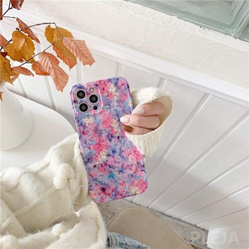 Fashion Cute Flower Floral Prints Soft Phone Case For iphone 12 mini 11 Pro XS Max 7 8 plus X XR SE 2020 Camera Protection Cases