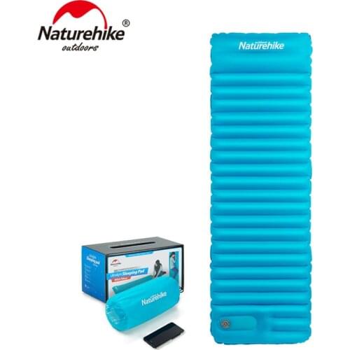 Naturehike Outdoor Push Inflatable Camping Mat Tent Outdoor Envelope Waterproof Sleeping Pad Picnic Folding Mattress NH18Q001-D