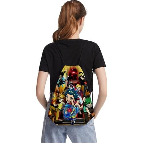 New Priting 3D Beyblade Burst Evolution draw string bag fashion movement portable bouquet of pocket