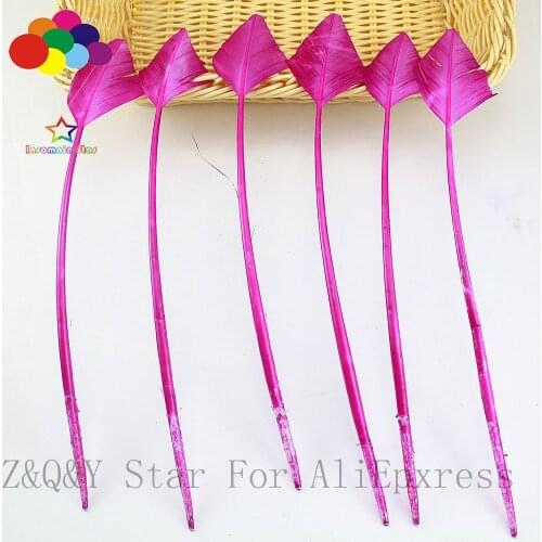 Natural turkey 25-30CM Wo Lin feather front cut tip dyed dark plum red DIY craft jewelry accessories feather