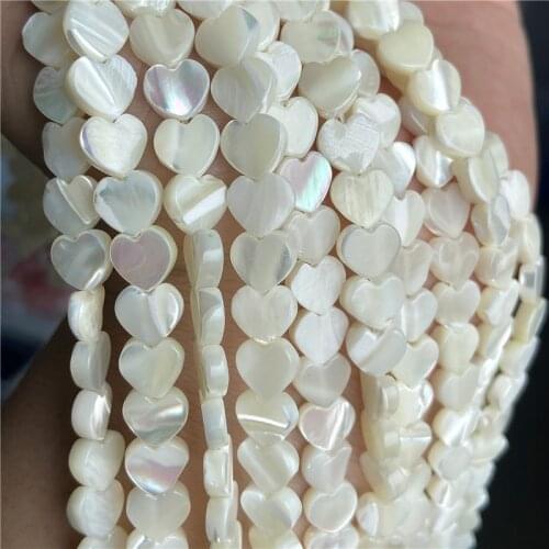 Wholesale Natural Shell Beads White Heart Shape Seashell Pearl Beads for Jewelry Making DIY Elegant Bracelet Necklace Gifts 15