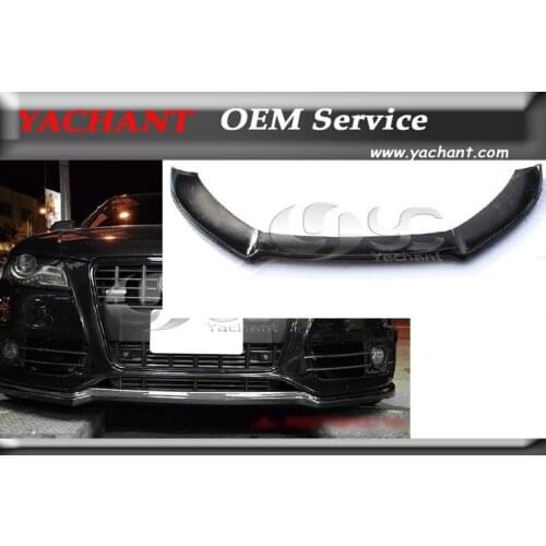 Car-Styling Carbon Fiber Front Lip Fit For 2008-2012 A4 S-Line S4 B8 DTM Style Front Bumper Lip