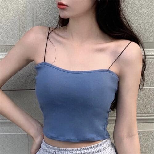 Sexy Crop Top Flexible 80-130kg Can Be Worn Solid Color Ladies Thin Shoulder Strap Women Beauty Back Camisole