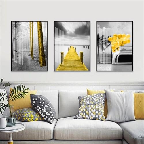 Fashion Black and white Landscape Canvas Art Prints Posters for Living Room Wall Art Modern Tree Abstract Wall Picture Paintings