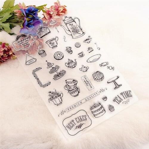 15x21cm Love Tea Clear Stamps Transparent Seal Silicone Seal TPR Christmas Wedding Roller Stamps DIY Scrapbook Album Card