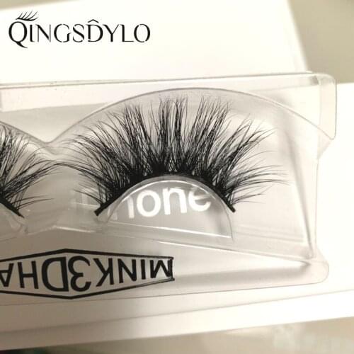 Qingsdylo 5D Mink Eyelashes Siberian Mink Fur 25mm Lashes Thick Hand-Made Reusable Eyelashes for Women Cruelty Free False lash