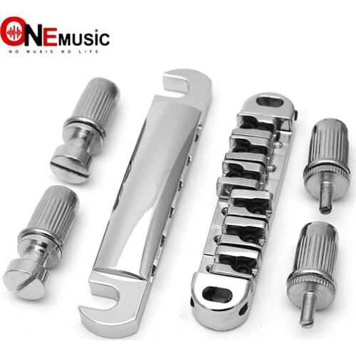 Roller Guitar Bridge Locking Tune-O-matic Bridge Tailpiece Tail For LP Electric Guitar Gold/Chrome