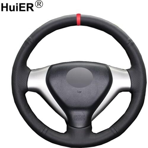 Hand Sewing Car Steering Wheel Cover For Honda City 2007-2008 Fit 2007-2008 Jazz 2007-2008 Braid on the Steering wheel Volant