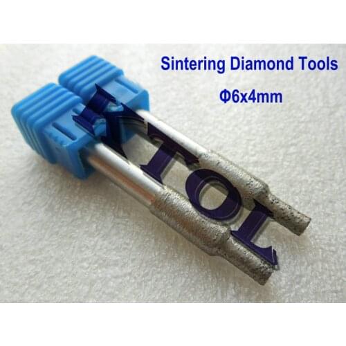 SHK-6mm CED-4mm Flat-End Sintered Diamond Tools Grinding Head,Stone Engraving Tools,Hard Granite Diamond Tools for CNC Engrave