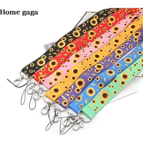 D3454 Homegaga Sunflower Neck Straps Lanyards for Key ID Card Cellphone USB Badge Holder DIY Keychain Lanyard Webbing Ribbon