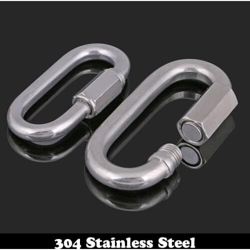 M3.5 M4 M5 M6 M8 M10 M12 304 Stainless Steel Safety Carabiner Climbing Lock Quick Link Backpack Shackle Hook Clasp Chain Buckle