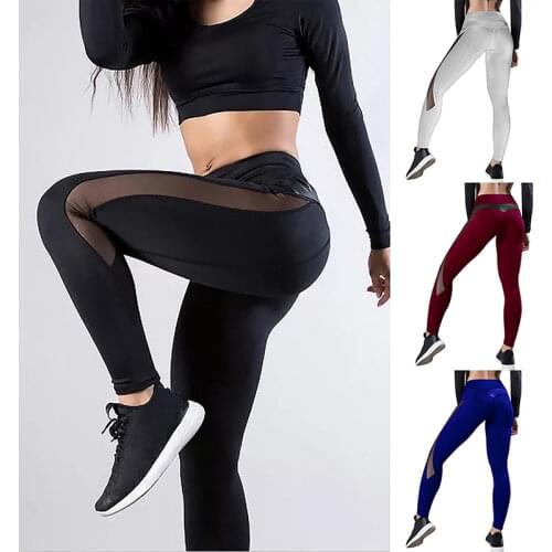 Women Leggings Sexy Mesh Pants Push Up Fitness Gym Leggins Running Leggins Seamless Workout Pants Femme High Waist Mujer 2021
