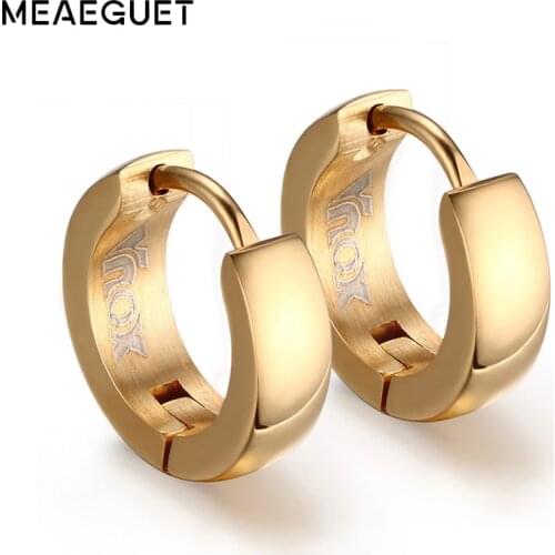 Meaeguet Fashion Gold-Color Hoop Earrings Punk Rock Stainless Steel Earrings For Women Hot Sale Earrings