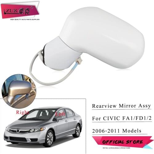 ZUK Left Right 3-PINS Exterior Rearview Side Mirror Assy Without LED Turn Signal Light For HONDA CIVIC 2006-2011 FA1 FD1 FD2