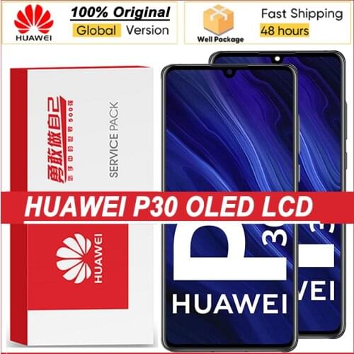 100% Tested 6.1'' OLED Display with frame for Huawei P30 ELE-L29 ELE-L09 ELE-AL00 LCD Touch Screen Digitizer Repair Parts