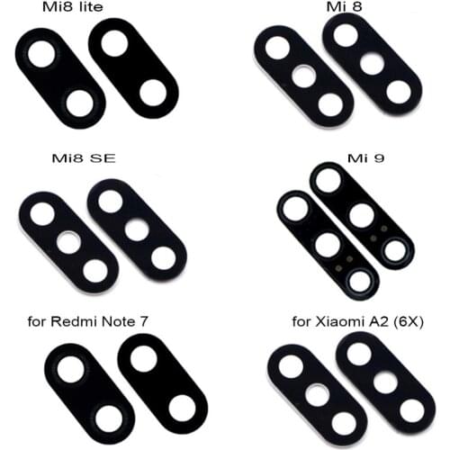 2PCS/ Lot For Xiaomi Mi 8 9 SE Lite Redmi Note 7 8 6A 6 Pro Rear Back Camera Glass Lens Cover Replacement Parts with Adhesive