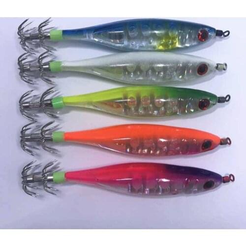 20Pcs Fishing Squid Lure Squid Jig 10CM 13G Sinking Plastic Hard Bait Wobblers Shrimp Bait With Squid Hooks Fishing Tackle