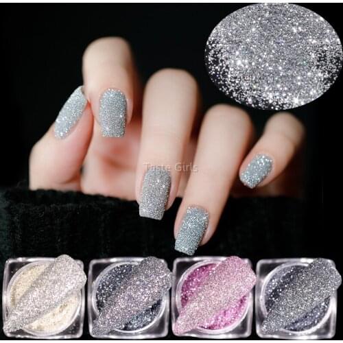6 Colors/Set Sparked Holographic Fine Diamond Drilling Powder Glitter Fragment Acrylic Nail Art Decoration Manicure DIY Tips