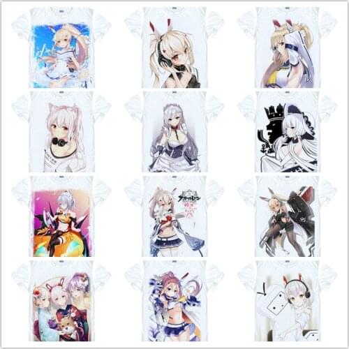 Animation Azur Lane Javelin Jupiter Ayanami Atago Short Sleeve camiseta women men