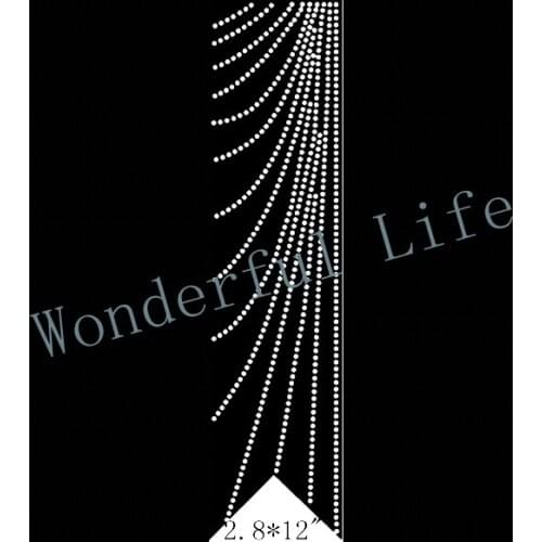 Free Shipping left hot fix rhinestones strips like ranining cheer bow strips for hot design white clear crystal