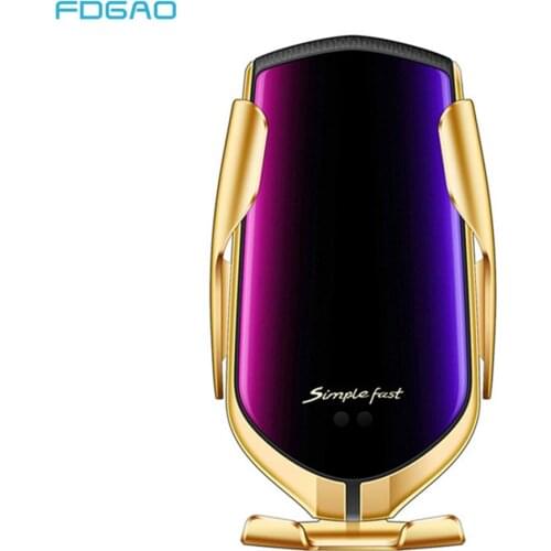 FDGAO 10W Wireless Car Charger For iPhone 11 Pro X XS XR 8 Automatic Qi Fast Charging Phone Holder Mount For Samsung S10 S9 S8