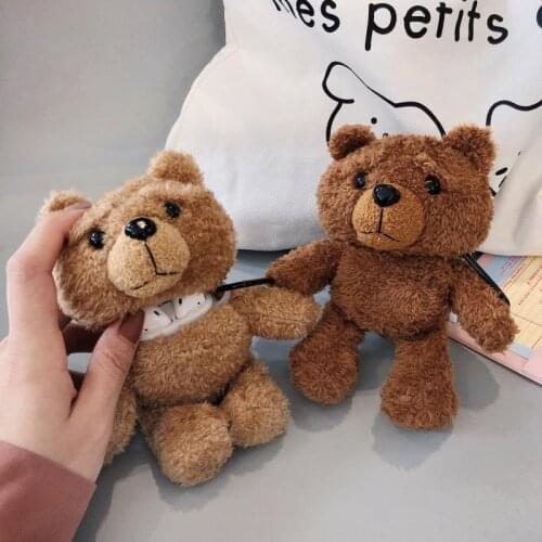 Case for AirPods Fluffy Cute Teddy Bear Plush Protective Cover for AirPod 1/2 AirPods Pro