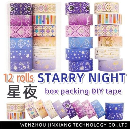 10sets DIY Japanese Paper Decorative Adhesive Tape Starry Night Volume 12 Cartoon Romantic cherry Washi Tape/Masking