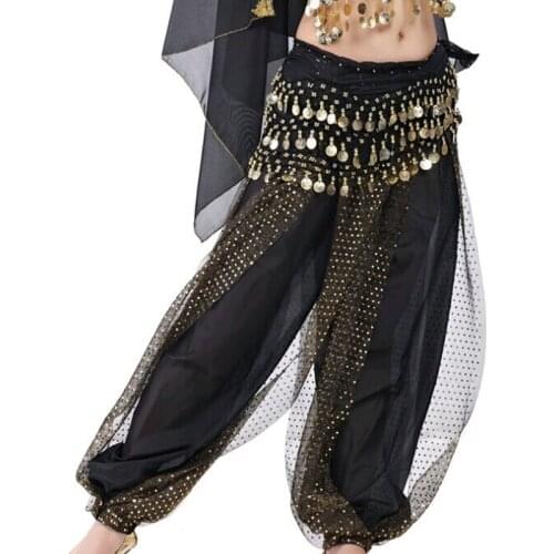 Cheap belly dance pants wanita celana Harem tari perut sifon payet hoki longgar kesalahan besar celana untuk 12 color
