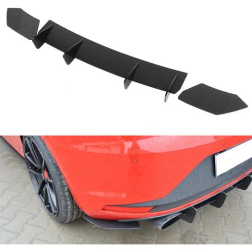 Rear Bumper Diffuser Valance With Side Splitters Fit for SEAT Leon 5F Mk3 Cupra 2013 2014-2016 Gloss Black for Maxton Style