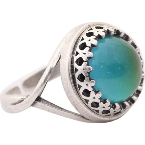 Extra Gift Vintage Retro Color Change Mood Ring Emotion Feeling Changeable Ring Temperature Control Ring Adjustable for women