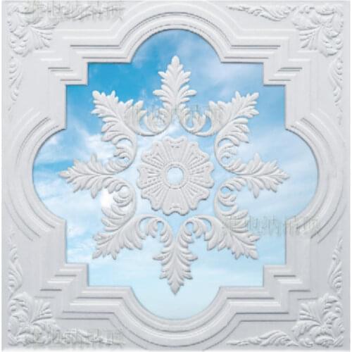 European custom 3D wallpaper for ceiling plaster imitation zenith modern living room bedroom ceiling mural 3D wall paper custom