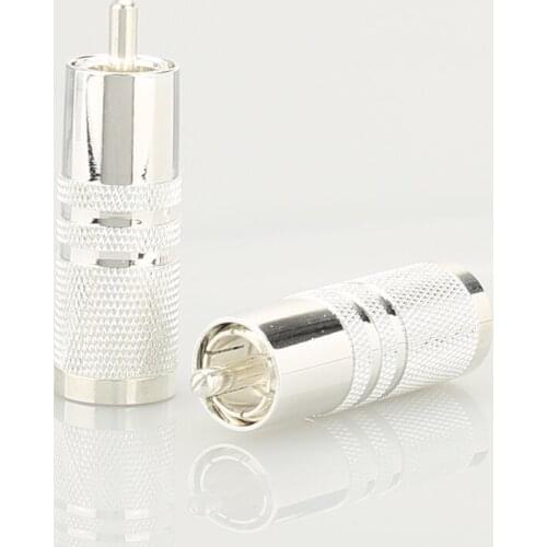 HifiX 4pcs/lot Cardas RCA Silver Plated Male RCA connector rca plugs for hifi Audio Cable Connector