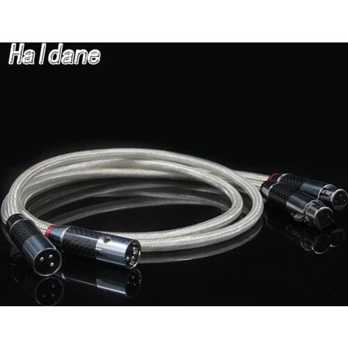 Haldane HIFI Silver-plated QED Signature XLR Balanced Audio Cable 6N OFC 2XLR Interconnect Cable with Carbon Fiber XLR Plug