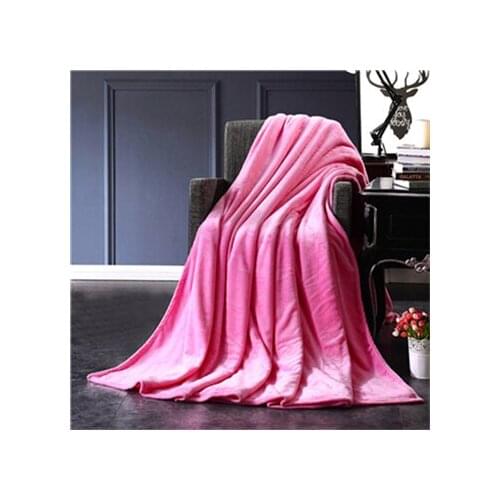 2019Red Flannel Blanket Soft Throw Blanket On Sofa Bed Plane Travel Plaids Adult Home Textile Solid Color Blanket Travel Blanket