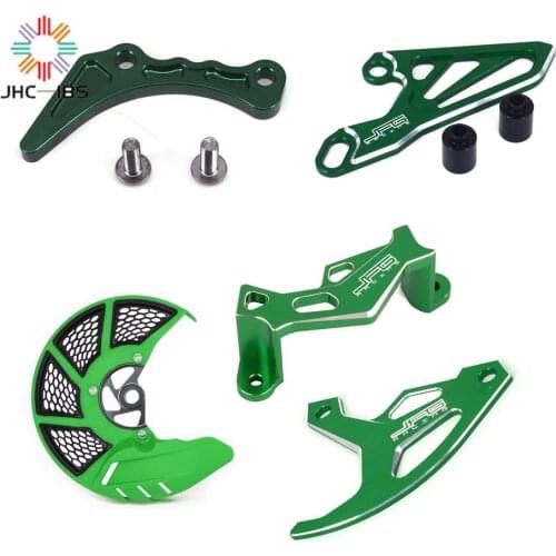 For KAWASAKI KX450F 2006-2015 Motorcycle Front Rear Disc Rotor Cover Engine Case Caliper Guard Protector Sprocket Cover For