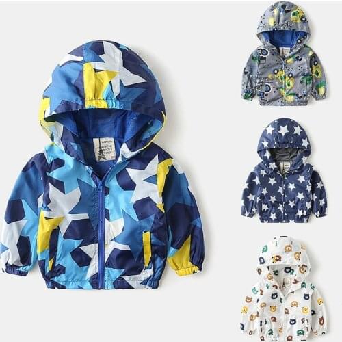 COOTELILI Children Jackets Autumn Spring Kids Outerwear Coats Cute Dinosaur Cartoon Jackets For Boys Baby Boys Girls Windbreaker