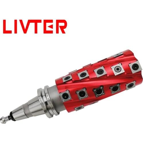 LIVTER steel shaft planer blade machine wood spiral cutter head with polished tungsten carbide and ISO30 FMB30-95