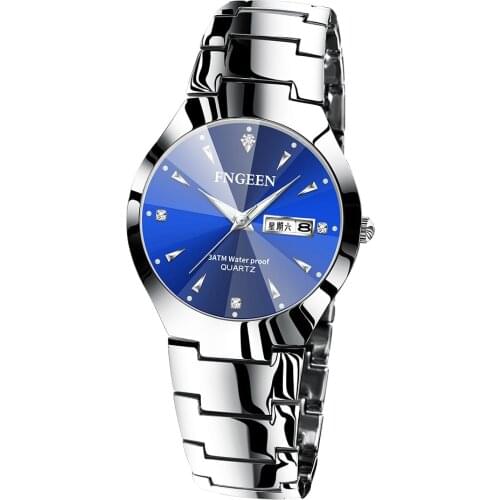 2020 Fashion Casual Couple Watches Waterproof Lovers Steel Band Quartz Watch Simple Wristwatch Gifts for Men Women Wristwatches