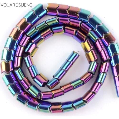 Natural Stone Color Hematite Stone Wave Shape Beads For Jewelry Making Spacer Loose Beads 5*4/6*5/8*8mm Diy Bracelets Strand 15"