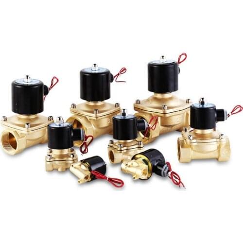 Normally Closed Brass Electric 2W Solenoid Valve AC220,DC24V/12V,Pneumatic Valve For Water Air Oil