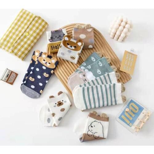 Spring And Summer New Cartoon Socks Korean Ladies Boat Socks Invisible Low cut Girl Socks TJ3097