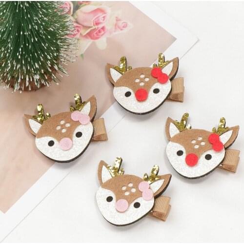 New 1PCS Cute Cartoon Fox Antler Clips Girls Hairpins Hair Clip Kids Headwear Children Baby Christmas Hair Accessories Gifts