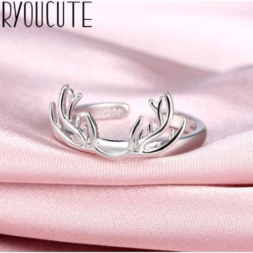 New Trendy Charm Deer Antlers Rings For Women Men Boho Knuckle Party Rings Punk Cocktail Jewelry Girls Gift anillos