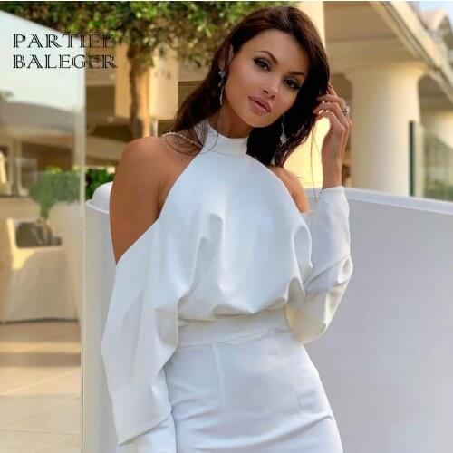 PB 2020 New In Halter Open Back Pearls Embellished Tencel Bodycon Celebrity Christmas Party Dress