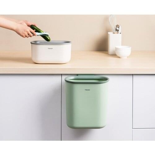 European-Style Simple Cabinet Trash Can Household Kitchen Desktop Hanging Storage Trash Can Without Lid Toilet Storage Bin