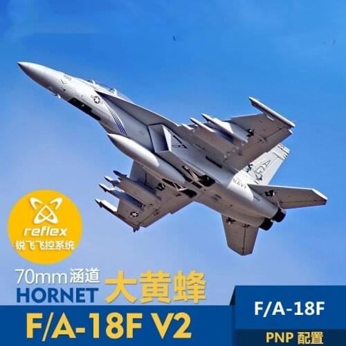 FMS RC Airplane F/A-18F F18 Super Hornet V2 70mm Ducted Fan EDF Jet Big Scale Model Plane Aircraft PNP 6CH with Retracts Flaps