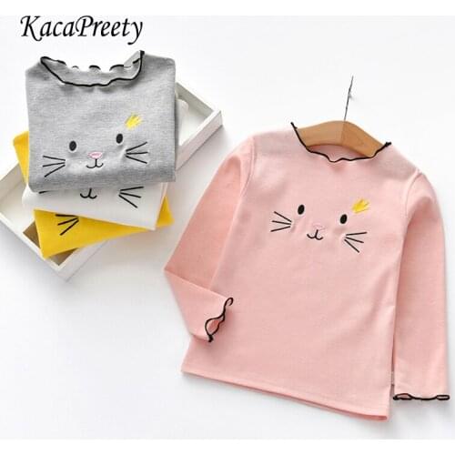2-6Yrs Baby girls shirt autumn winter long sleeve knitting bottoming shirt for girls tops children outfits