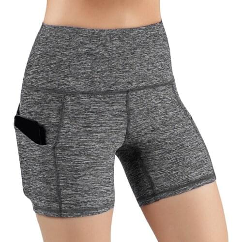 Fashion Female Yoga Shorts High Waist Lifting Push Up Tight Sports Pocket Women Fitness Yoga Shorts Gym Jogging Running Shorts