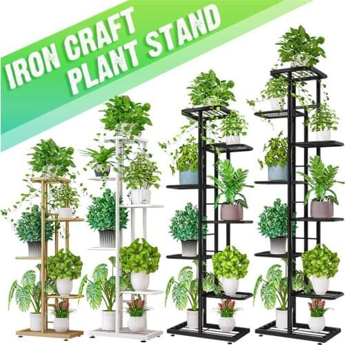 6/7/8Layers Flower Stand Rack Storage Shelf Iron Plant Holder Home Garden Flower Pot Organizer Living Room Balcony Storage Rack